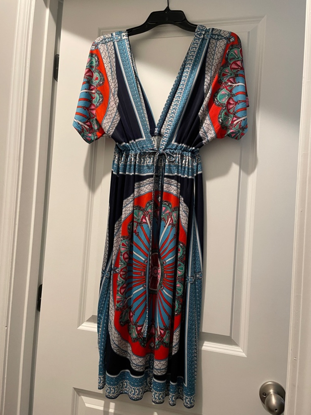 Cherry Cat GraphicPrint Dress Kaftan Swim Cover Size M-L Vacation Coastal Resort